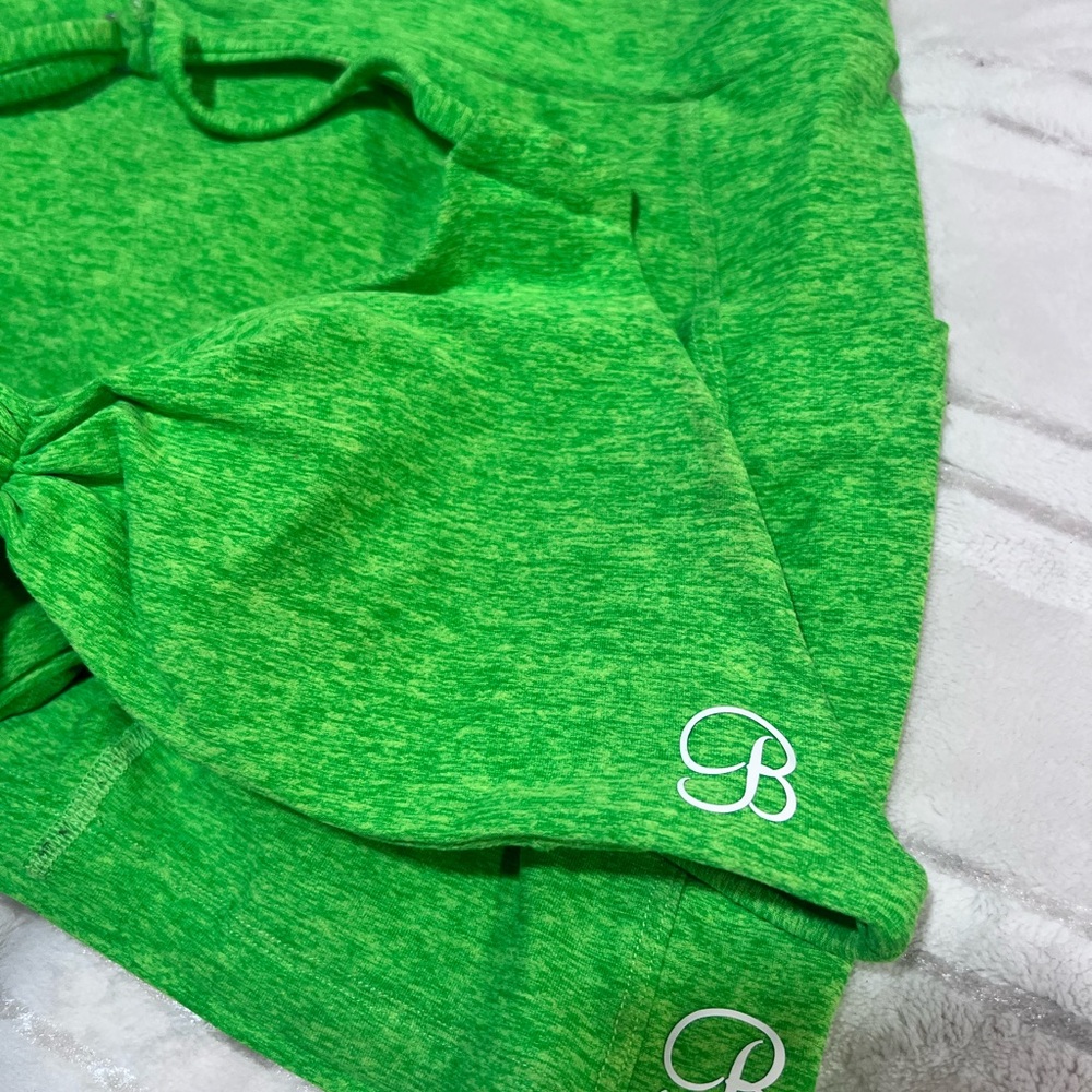 Bombshell Sportswear SET Neon Green Athletic Shorts + Bra - Picture 3 of 3